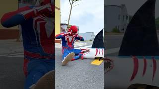Shark head zombie teases baby spider and the ending  #spiderman