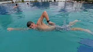 Shoulder tap and spear drill to improve swim technique