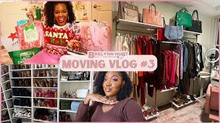 moving vlog #3 completed glam room! what I got for christmas, closet declutter| beautyandbrains