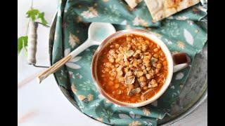 Porcini Mushroom Green Lentil Soup Recipe