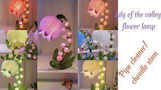 Lily of the valley flower lamp tutorial | how to make pipe cleaner flower lamp for home decorations