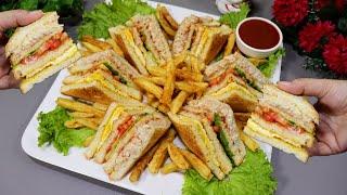 Best Classic Club Sandwich Recipe | Original Restaurant Style Club Sandwich by Tasty Food With Maria