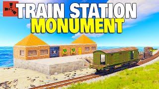 I Created a Realistic Train Station Monument in Rust with a SNEAKY Trap