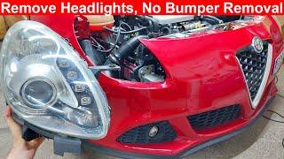 Alfa Giulietta HEADLIGHT REMOVAL in 10 MINUTES, No Bumper Removal