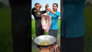 COOKING SKILL:   Rural Ribs A Whole Slab in the Open Fields #food #howtomakecookingoilathome