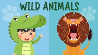 Wild Animals For Kids Vocabulary - Learning Animals In English For Children - ESL Learning Video