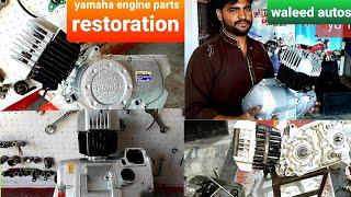 Yamaha YB 100 restoration project || part 3 yamaha 2stroke engine cover restoration review