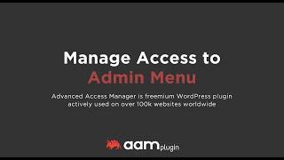 Manage Access to WordPress Backend Menu with Advanced Access Manager Plugin