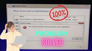 We couldn't format the selected partition.[Error: 0x80070057] | How to format any partition by cmd.