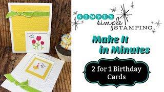 2 for 1 Handmade Birthday Card Ideas | Make it in Minutes