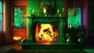 Saint Patric Relaxing  Fireplace Ambience ️ Happy St Patrick's Day 2025