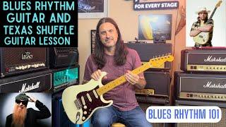 Blues Rhythm Guitar/Texas Shuffle Guitar Lesson - Blues Rhythm Guitar 101 - SRV And Billy Gibbons