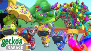 Exploding Paint Machine! | Gecko's Garage | Trucks For Children | Cartoons For Kids