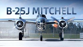 B-25J "MITCHELL" (100% ORIGINAL SOUND) -4K- FULL ENGINE START-UP + TAKE-OFF