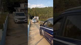 Skilled Drivers Cross Narrow Bridge At The Same Time! 