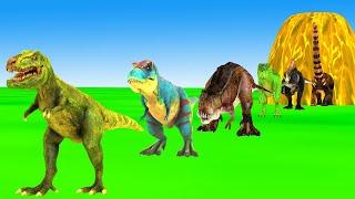 Paint Animals Dinosaur T-Rex Carnivores & Herbivores Dinosaur Crossing Fountain Animal Cartoon