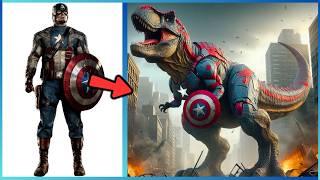 AVENGERS But T-REX  VENGERS  All Characters (marvel & DC) 2024