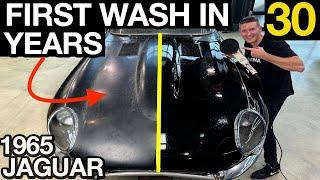 First Wash in 30 Years: Abandoned Jaguar E-Type Insane Detail Transformation!