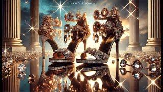 Red Carpet Ready: Ruby & Gemstone Embellished Shoes, Glamour shoes, Luxury fashion