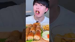 Mukbang ASMR ホルモンテチャン Crunchy Daechang #shorts