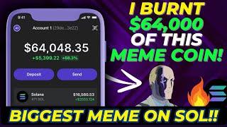 I JUST BURNT $60,000 OF THIS MEMECOIN (LIVE)