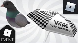 [FREE ITEMS] HOW TO GET VANS BLACK WHITE CHECKERBOARD, VANS PIGEON SHOULDER PAL! [ROBLOX VANS WORLD]