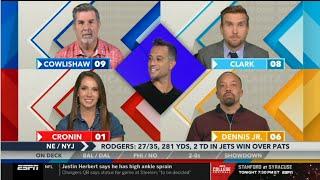 Around the Horn reacts to Aaron Rodgers shine 2 TD leads Jets crush Patriots 24-3 in Week 3