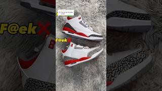 Real Vs Fake Red Jordan 3 #sneakerhead #sneakers #viral