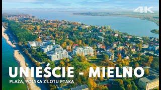 UNIEŚCIE, MIELNO z drona 4K | Mielno Plaża, Polska z lotu ptaka