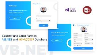 How to Make Register and Login Form in VB.NET with MS-ACCESS Database||VB.NET tutorial||UI/UX Design