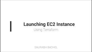 Launching EC2 instance using Terraform