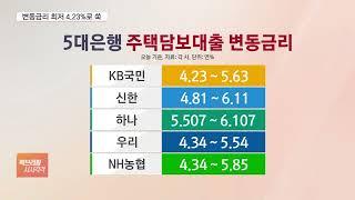 한미 기준금리 제자리인데…변동형 주담대 최저 4.23%로