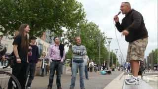 Jeremiah Cry Ministries, Bristol England, Mike Stockwell Proclaims The Gospel to Hecklers