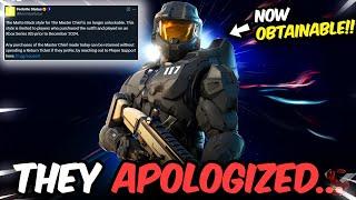 Fortnite APOLOGIZES... Players Can NOW UNLOCK Master Chief's BLACK Style!! 