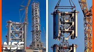 Tower 2 Module 5 Stacked, Module 6 Rolled Out | SpaceX Boca Chica