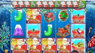 CHRISTMAS BIG BASS BONANZA HIT MANY FISHERMAN with 10X MULTIPLIER HUGE CASINO WIN SLOT ONLINE GAME