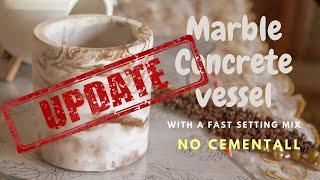 [UPDATE VOICEOVER] DIY Marble concrete candle vessel with fast setting mix ! No CementAll.