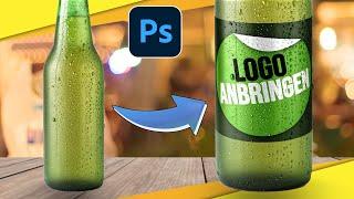 Etikett auf Flasche - realistisch darstellen | Photoshop Tutorial Deutsch