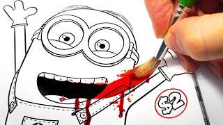 HORROR Artist vs $2 MINIONS Coloring Book ️