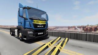 Trucks Cars vs Massive SpeedBumps – BeamNG.Drive #29