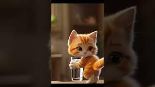 The little cat peed in its pants #funny #ai #aicat #shorts #cat #blwaistory