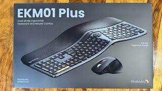 ⌨️ ProtoArc EKM01 Ergonomic Wireless Keyboard Mouse Plus Full Size Ergo Bluetooth Split Design