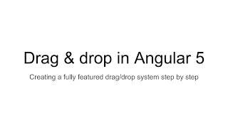 Drag/drop in Angular 5+ - introduction