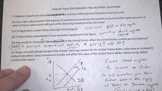 The balance of payments FRQ 2008 and 2008B AP Macroeconomics