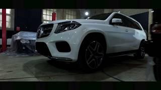 Белый Mercedes GLS - после полировки, нанокерамики и защитной бронепленки в Киеве