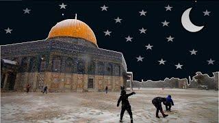 The first rain of December at Al Aqsa Mosque During Fajar Adhan