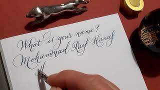 Calligraphy. Writing names.