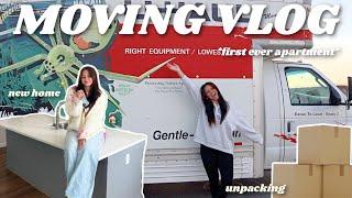 MOVE IN VLOG  moving into my first ever apartment, unpacking, living alone, organizing