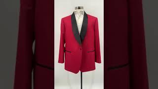 Red shawl collar tuxedo dinner jacket