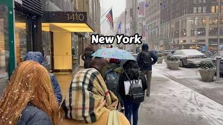 2025 New York Snow Walk 4k Manhattan Virtual Tour